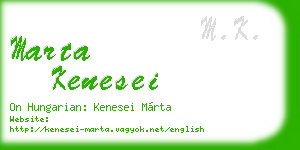 marta kenesei business card